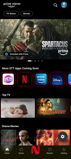 Prime Mirror section showing aggregated content