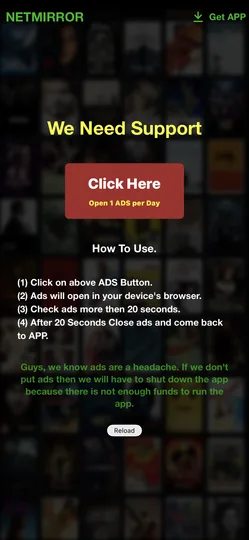Step 3: Tap the support ad once per day